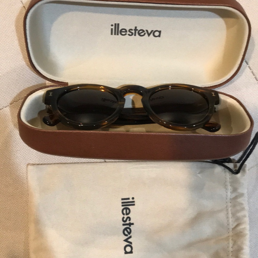 illesteva round sunglasses (brown)
